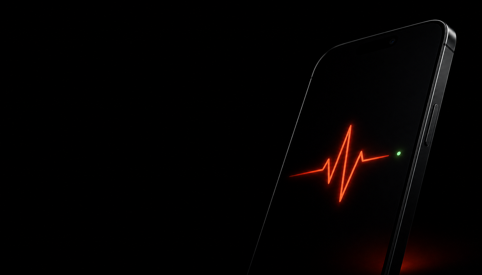 Dark smartphone heartbeat visual